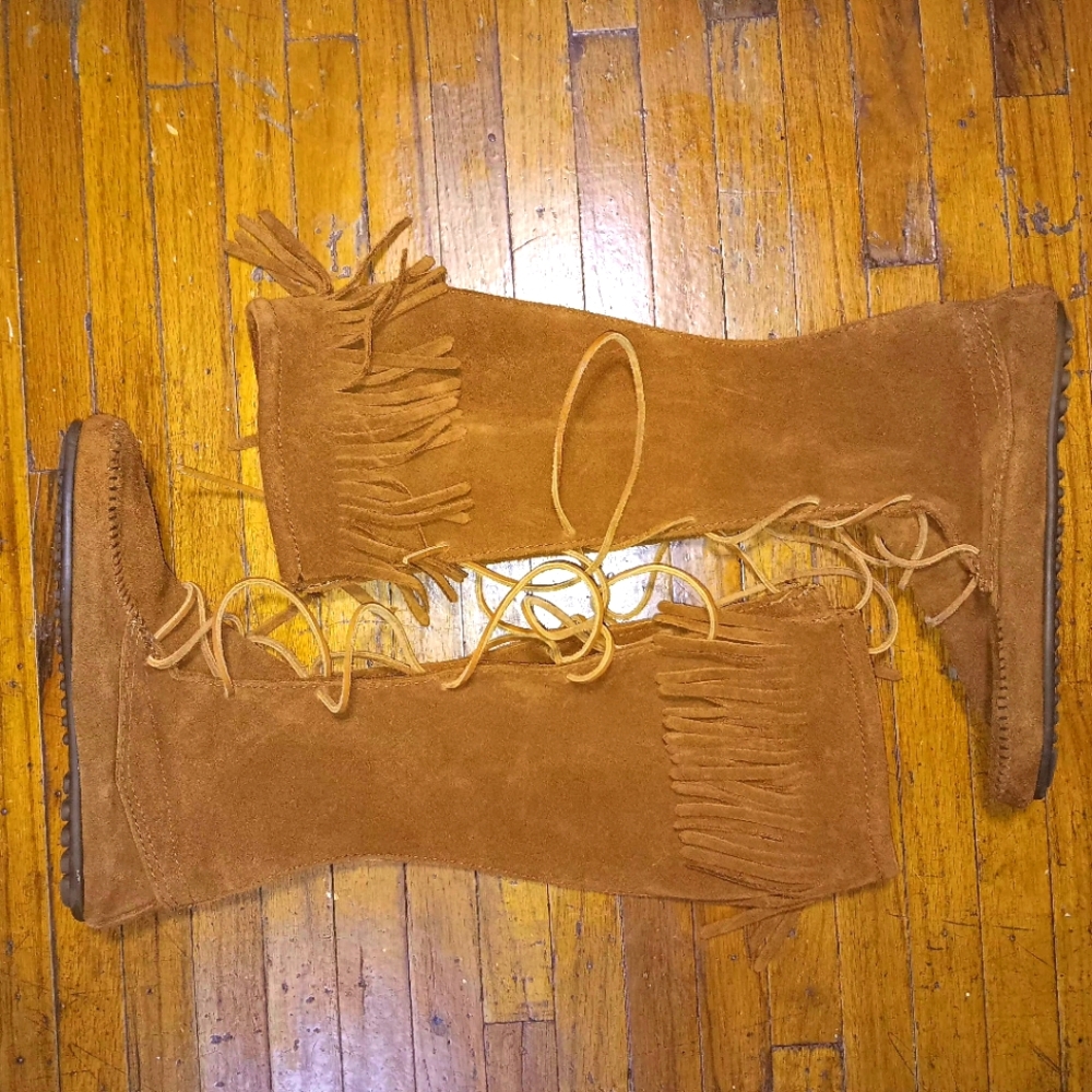 Minnetonka knee high moccasins